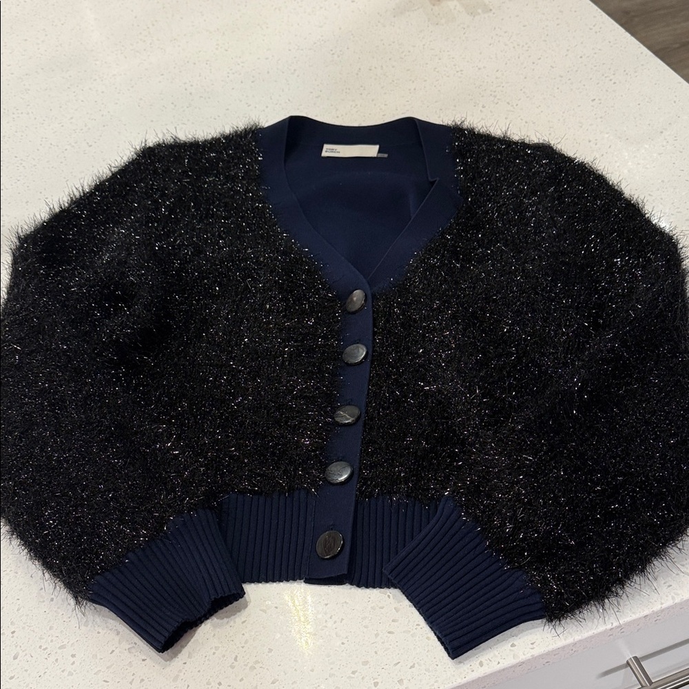 Tory Burch Chic Black Fuzzy Women's Sweater